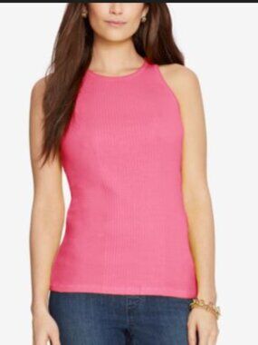 Ralph Lauren Women’s Pink Ribbed Tank Top Size Medium NWT